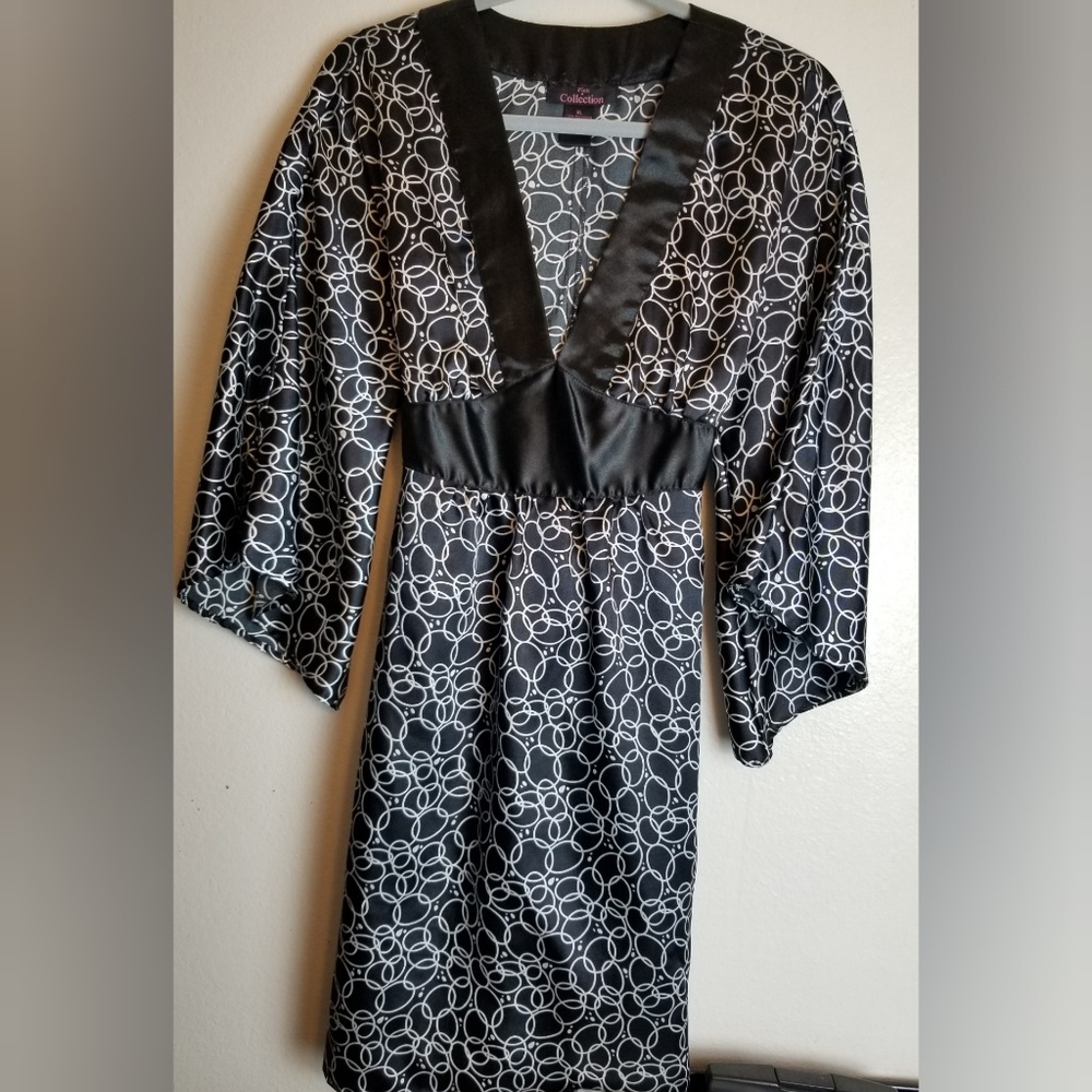 Black/White Kimono Dress